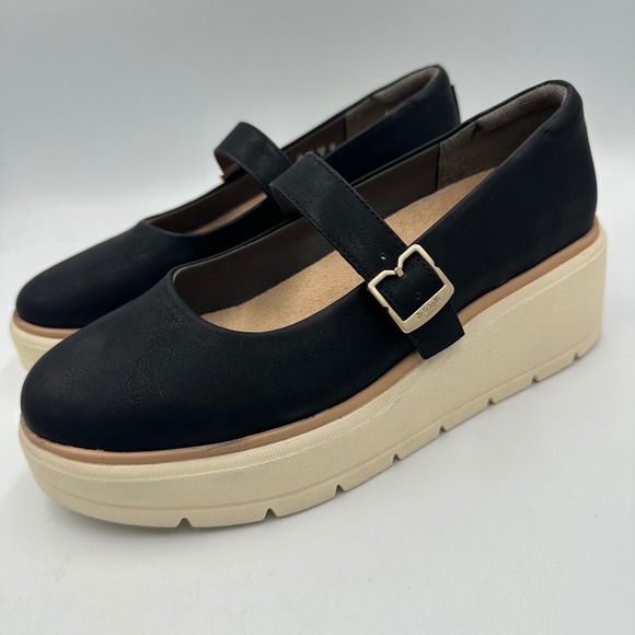 Dr. Scholl's Shoes - Dr. Scholl's Nice Max MJ Mary Jane Black Platform Buckle Loafers Chunky Goth 8.5